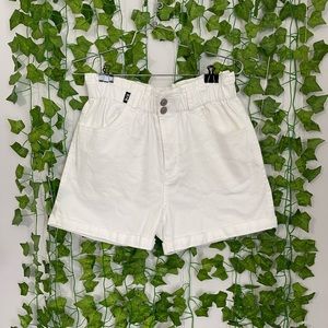 Kendall and Kylie White Paper Bag Shorts